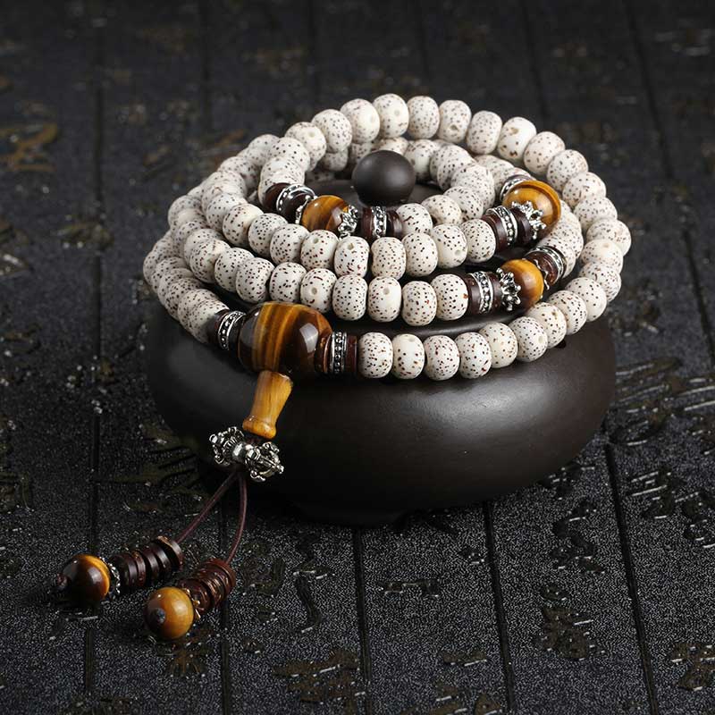 Nimara Ritual Handmade Tibetan Tiger Eye Bodhi Seed Peace Bracelet