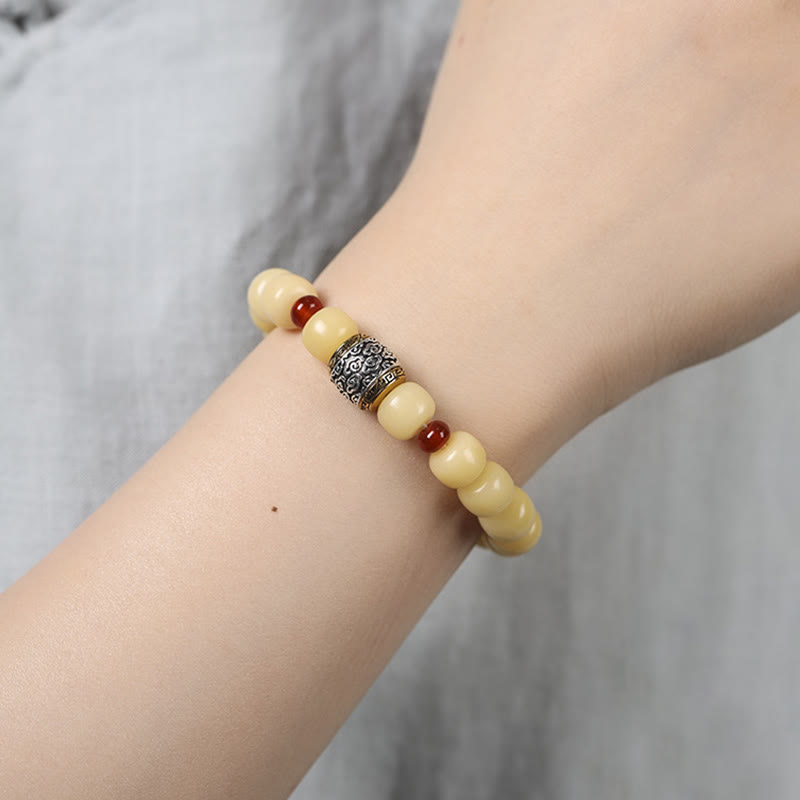 Nimara Ritual Bodhi Seed Auspicious Cloud Fu Character Bead Peace Bracelet