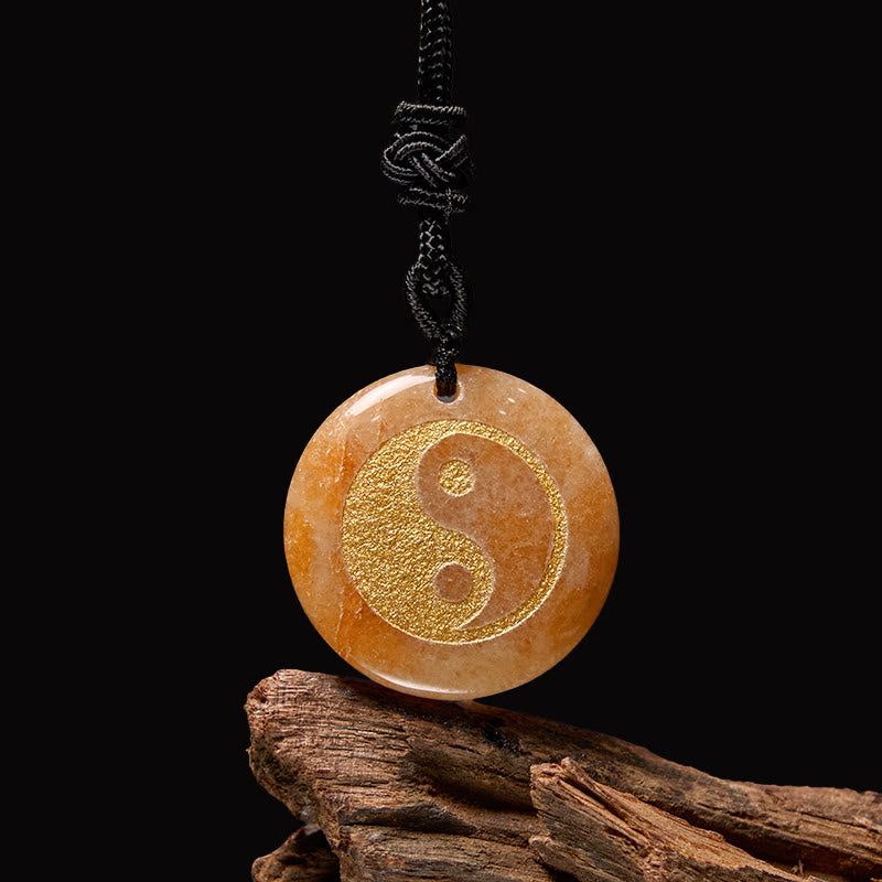 Nimara Ritual Various Crystal Amethyst Tiger Eye Green Aventurine Yin Yang Spiritual Necklace Pendant