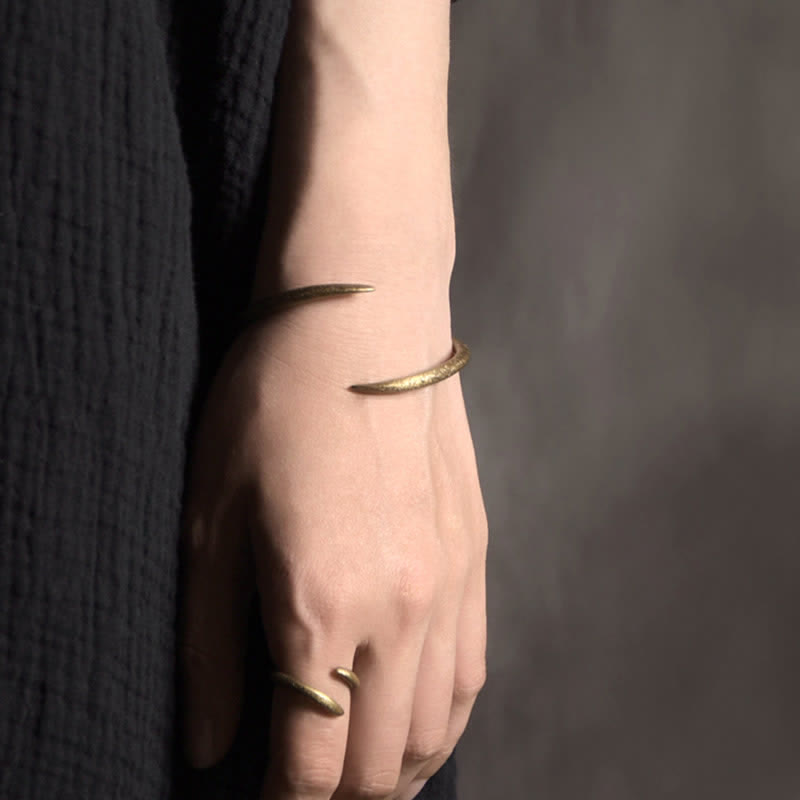 Nimara Ritual Simple Design Copper Luck Adjustable Cuff Bracelet