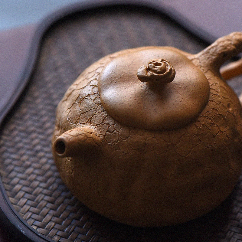 Nimara Ritual Handmade Vintage Tree Texture Purple Clay Kung Fu Teapot 220ml