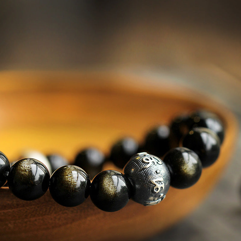 Nimara Ritual Chinese Zodiac Natal Buddha Obsidian Purification Bracelet