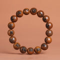 Nimara Ritual Lightning Struck Jujube Wood Yin Yang Bagua Taoist Taboo Scripture Symbol Engraved Luck Bracelet