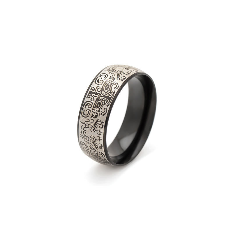 Nimara Ritual Lucky Mythological Creature Taotie Wealth Titanium Steel Ring
