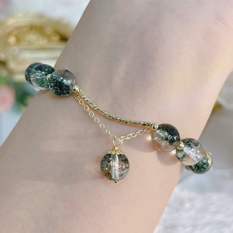 Nimara Ritual Green Phantom Crystal Confidence Charm Bracelet