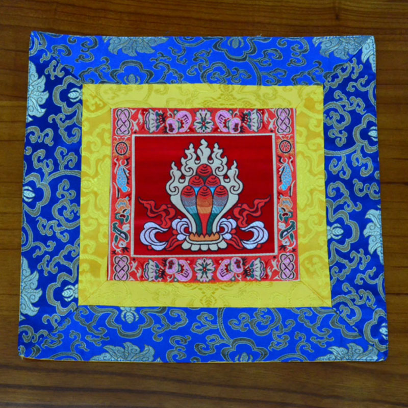 Nimara Ritual Prayer Altar Mat Meditation Strength Endless Knot Vajra Man-Bcu Kalachakra Auspicious Symbols