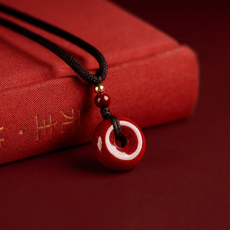 Nimara Ritual Cinnabar Peace Buckle Calm Blessing Necklace Pendant