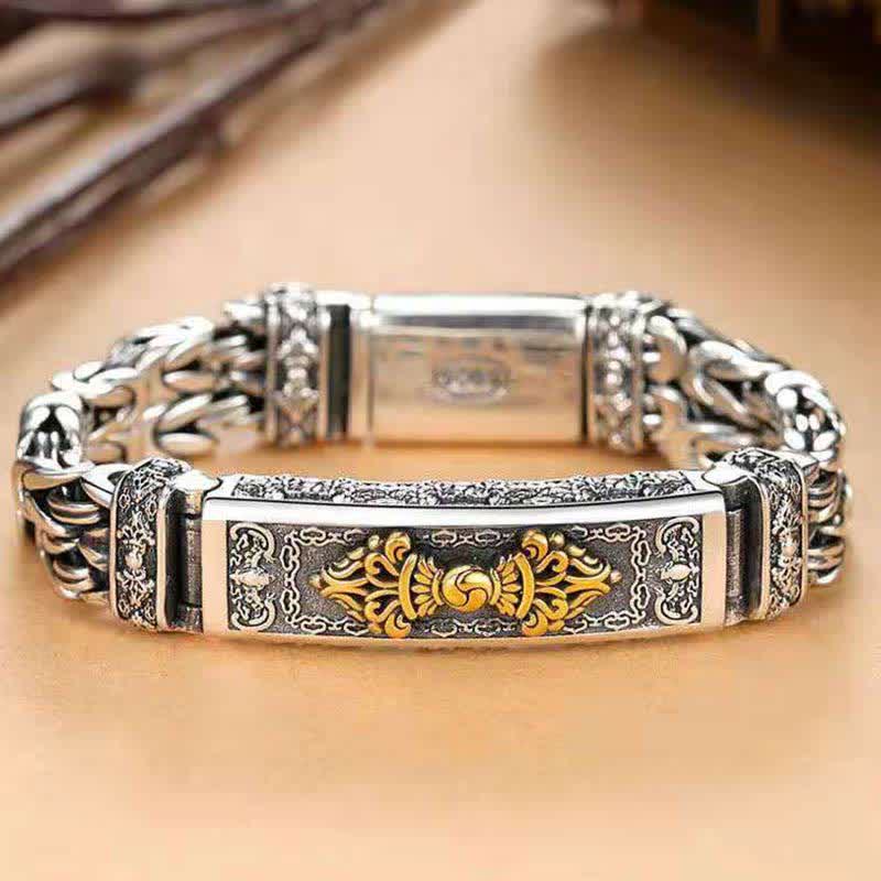 Nimara Ritual Vajra Dorje Twisted Braided Pattern Copper Balance Bracelet