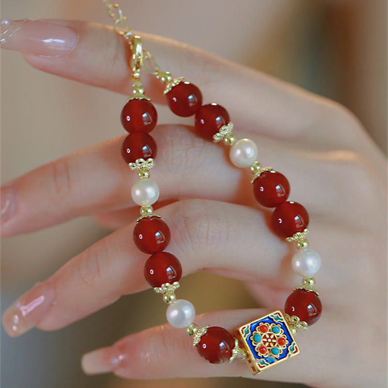 Nimara Ritual Red Agate Pearl Confidence Self-acceptance Bracelet