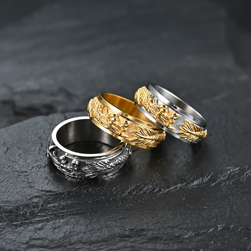 Nimara Ritual Dragon Titanium Steel Stimulation Rotatable Ring