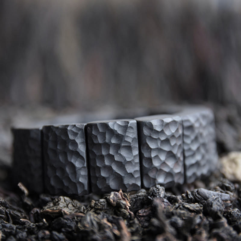 Nimara Ritual Vintage Ebony Wood Texture Peace Couple Bracelet