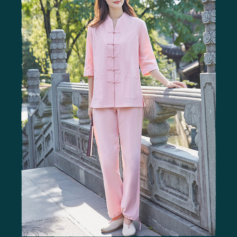 Nimara Ritual Spiritual Zen Practice Yoga Meditation Prayer Uniform Cotton Linen Clothing Women's Set