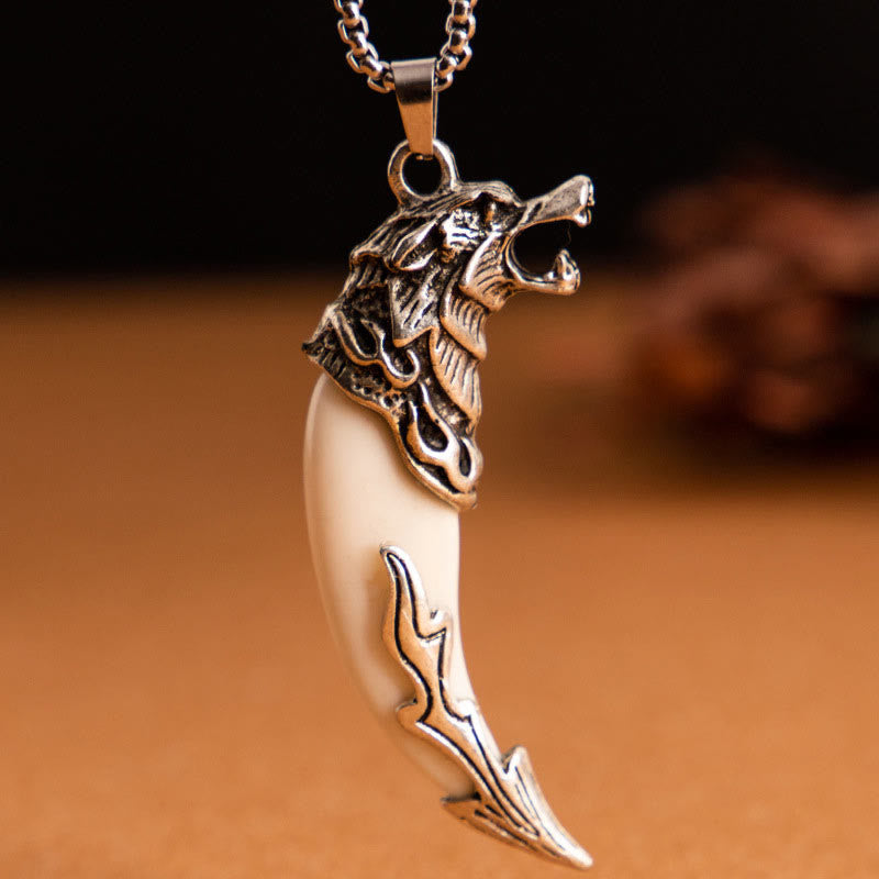 Nimara Ritual Imitation Wolf Tooth Titanium Steel Balance Necklace Pendant