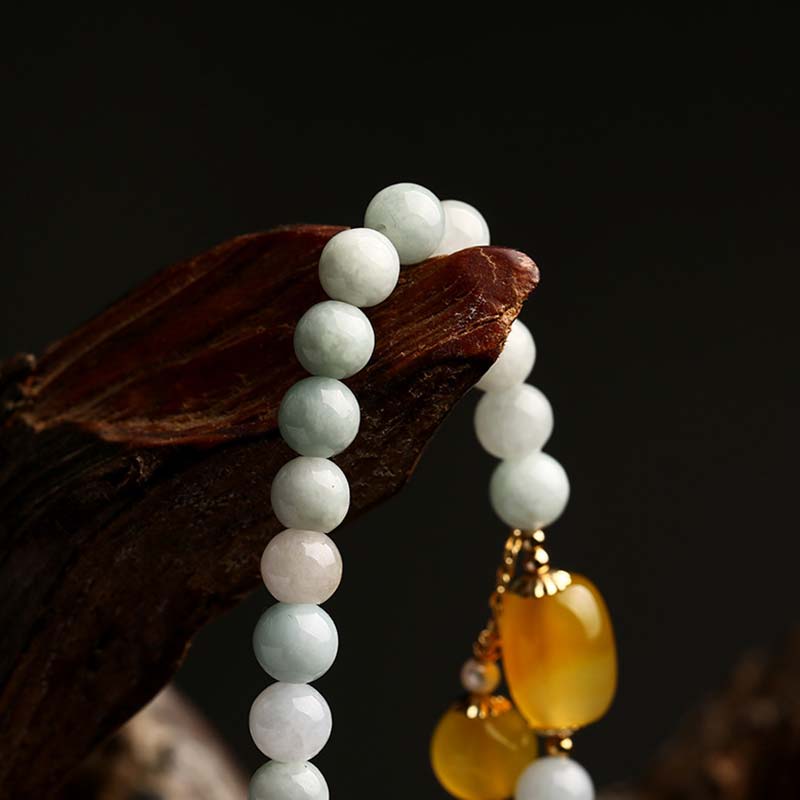 Nimara Ritual Natural White Jade Agate Protection Bracelet