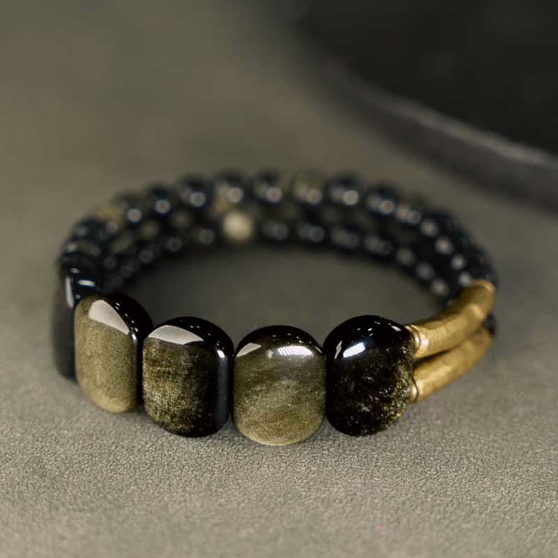 Nimara Ritual Black Obsidian Gold Sheen Obsidian Strengthen Bracelet