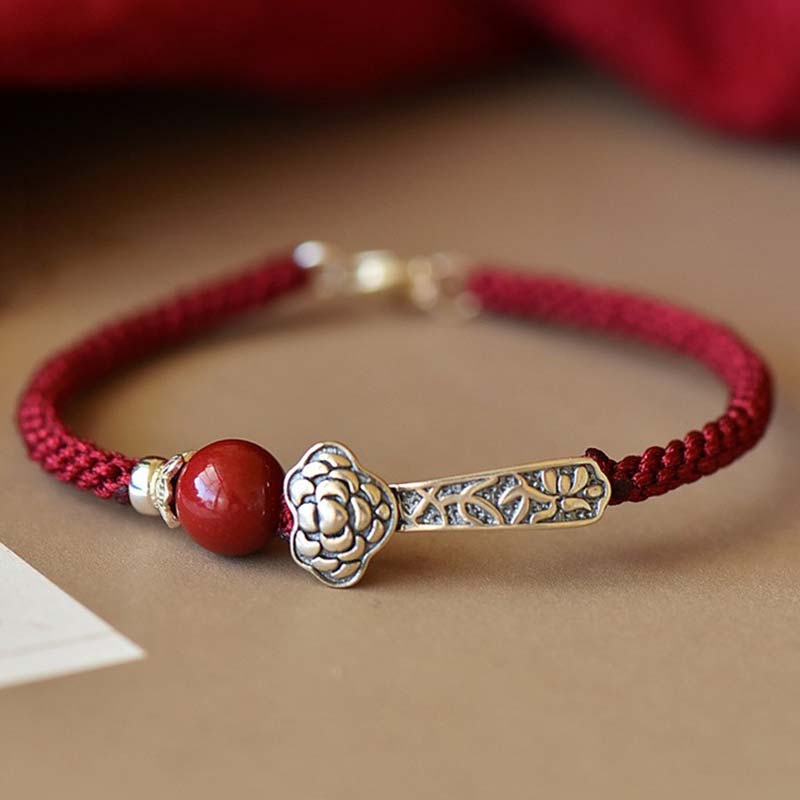 Nimara Ritual 925 Sterling Silver Cinnabar Blessing String Bracelet