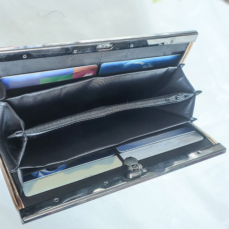 Nimara Ritual Flower Plum Peach Blossom Bamboo Double-sided Embroidery Large Capacity Cash Holder Wallet Shopping Purse