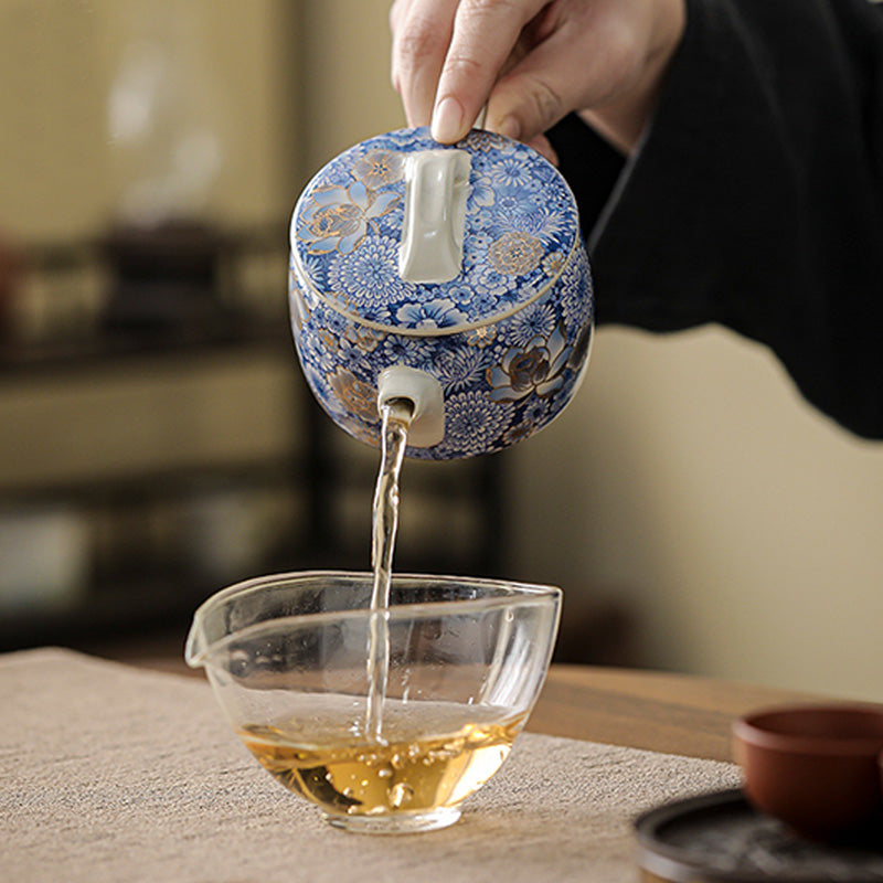 Nimara Ritual Lotus Chrysanthemum Plum Blossom Flower Teacup Kung Fu Tea Cup Teapot
