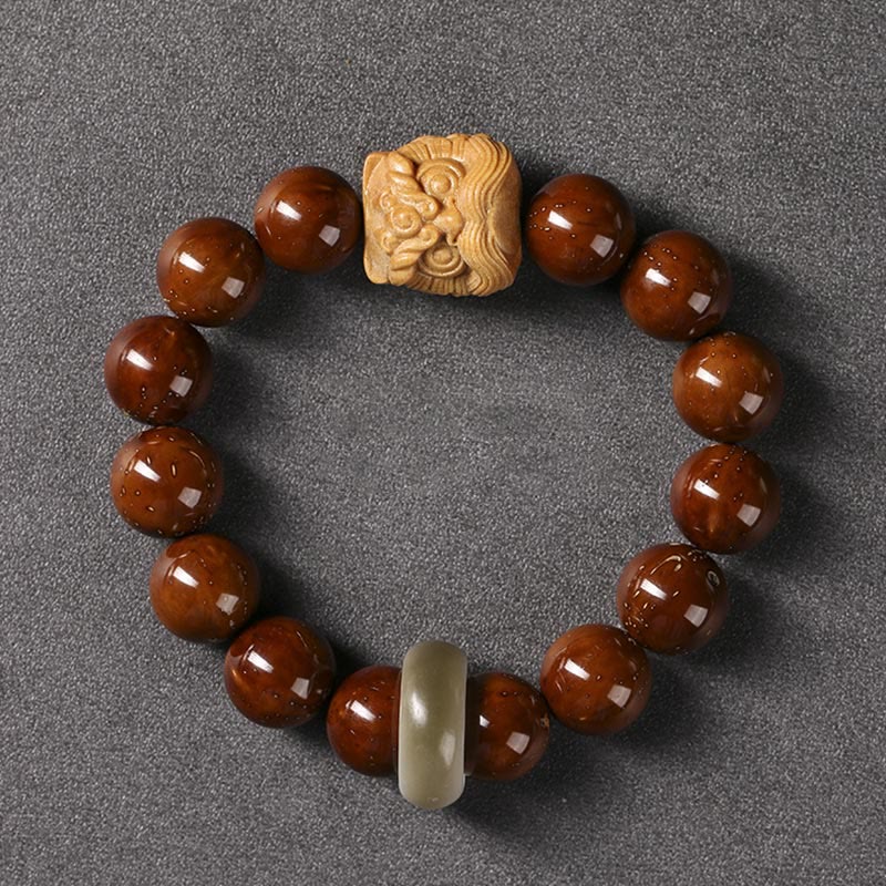Nimara Ritual Purple Bodhi Seed Dancing Lion Wisdom Bracelet