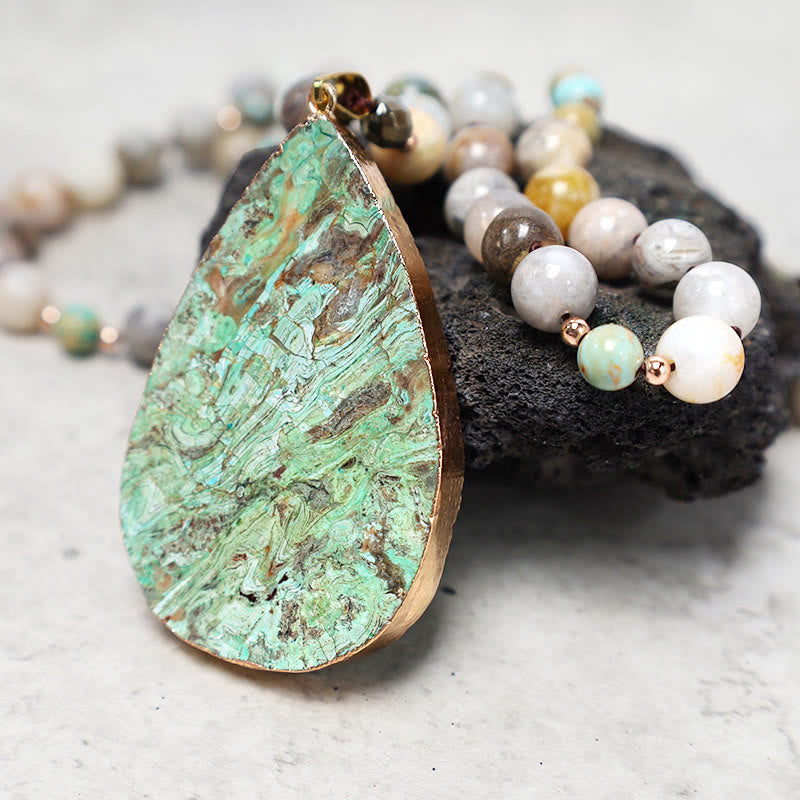 Nimara Ritual Natural Ocean Picasso Jasper Beaded Healing Neckace