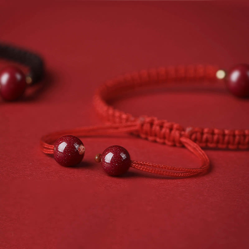 Nimara Ritual Lucky Cinnabar Bead Blessing Red String Bracelet