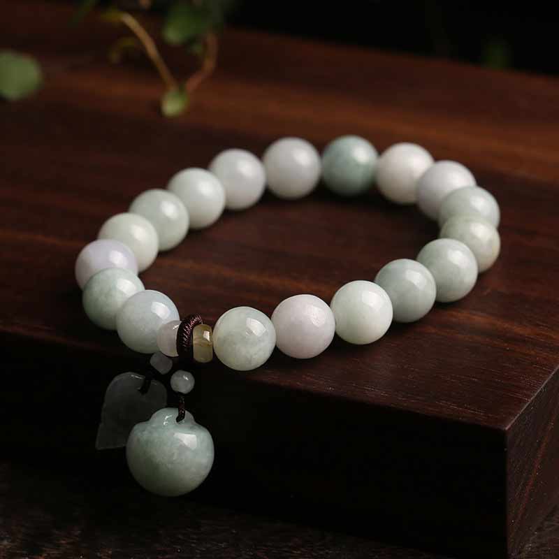 Nimara Ritual Natural Jade Pi Xiu Buddha Gourd Apple Success Bracelet