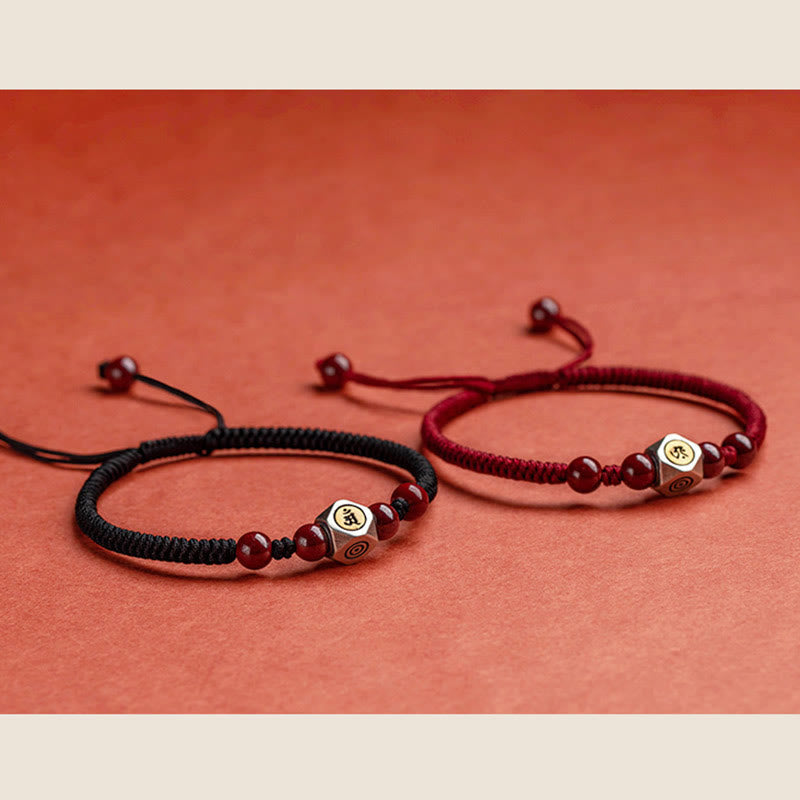 Nimara Ritual 925 Sterling Silver Chinese Zodiac Natal Buddha Cinnabar Calm Bracelet