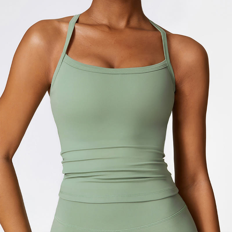 Nimara Ritual Solid Color Crop Tank Top High Waist Shorts Sports Fitness Gym Yoga Outfits