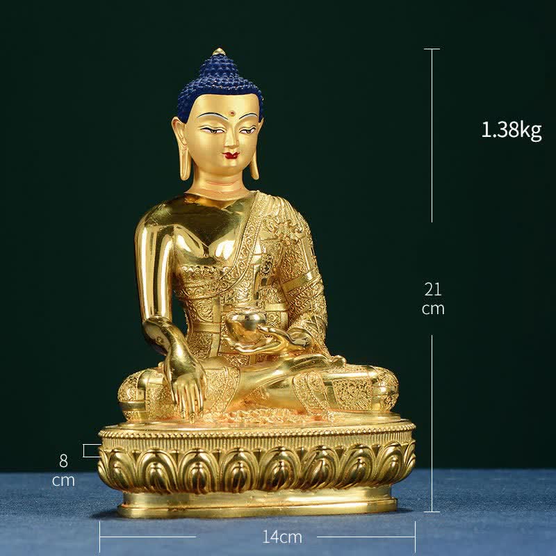 Nimara Ritual Buddha Shakyamuni Figurine Enlightenment Copper Statue Home Offering Decoration