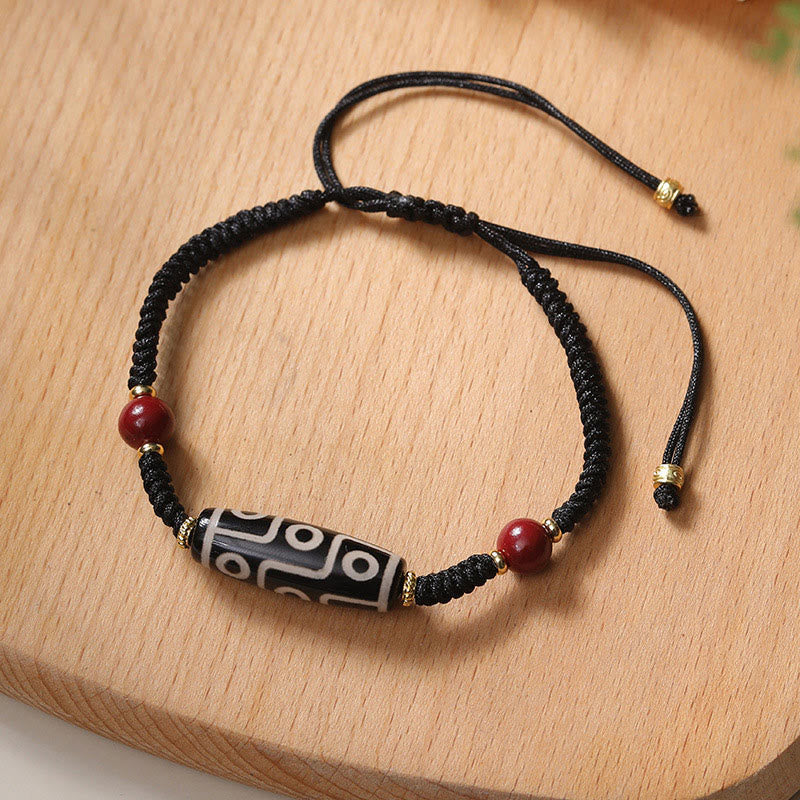 Nimara Ritual Handcrafted Tibetan Nine-eye Dzi Bead Protection Bracelet