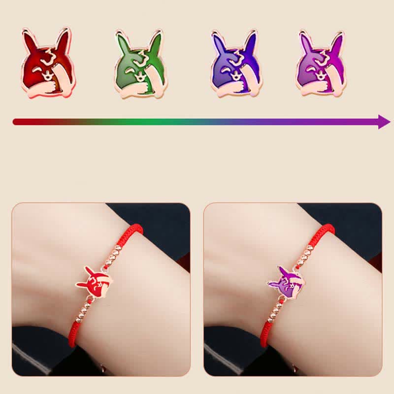 Nimara Ritual 925 Sterling Silver Chinese Zodiac Luck Faith Discolor Red String Bracelet