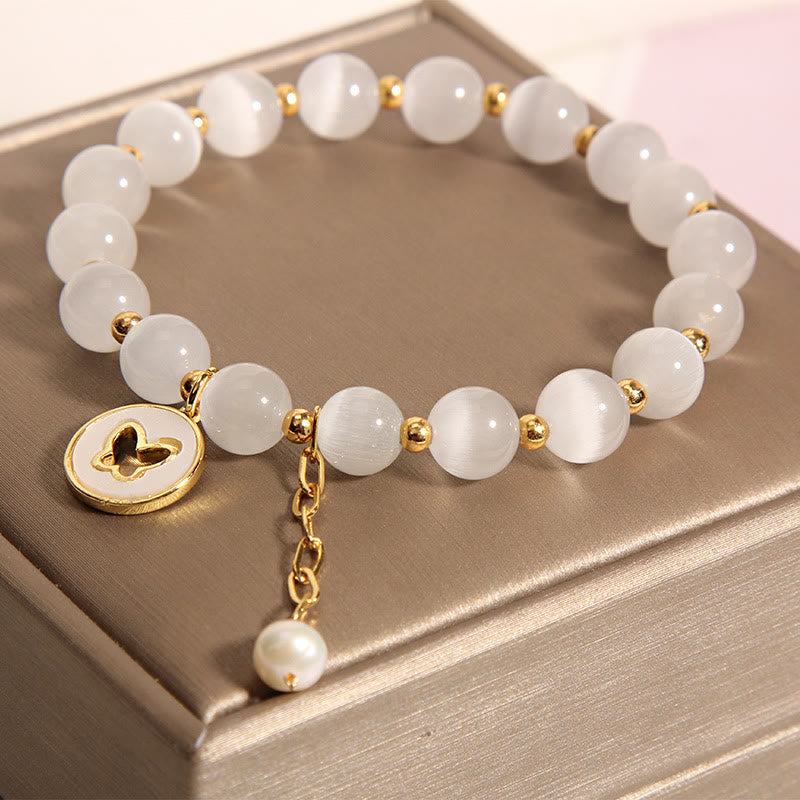 Nimara Ritual Cat's Eye Butterfly Charm Love Bracelet