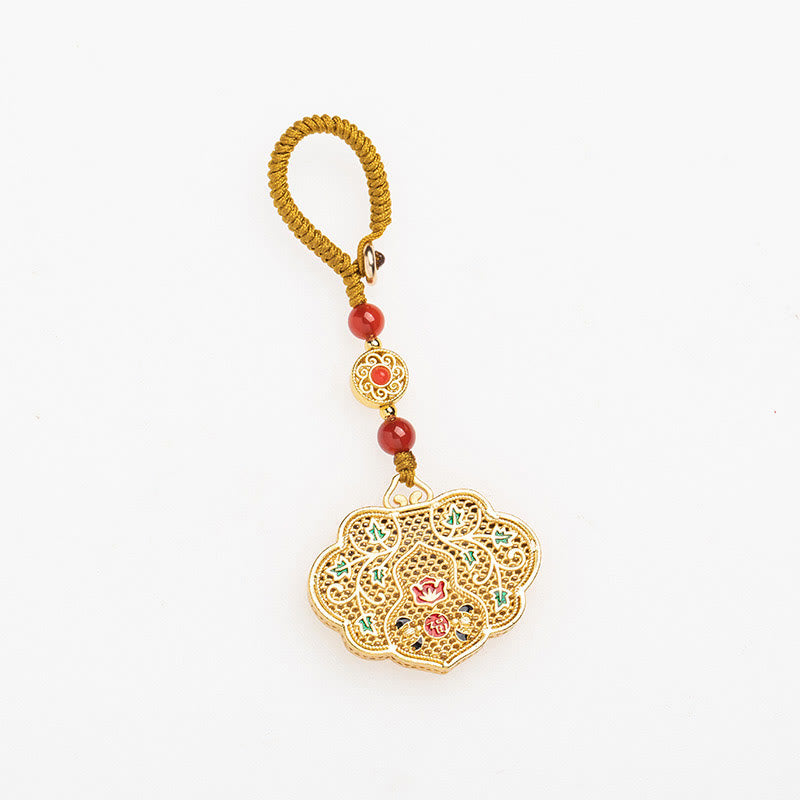 Nimara Ritual Lock of Good Wishes Fu Character Luck Blessing Key Chain