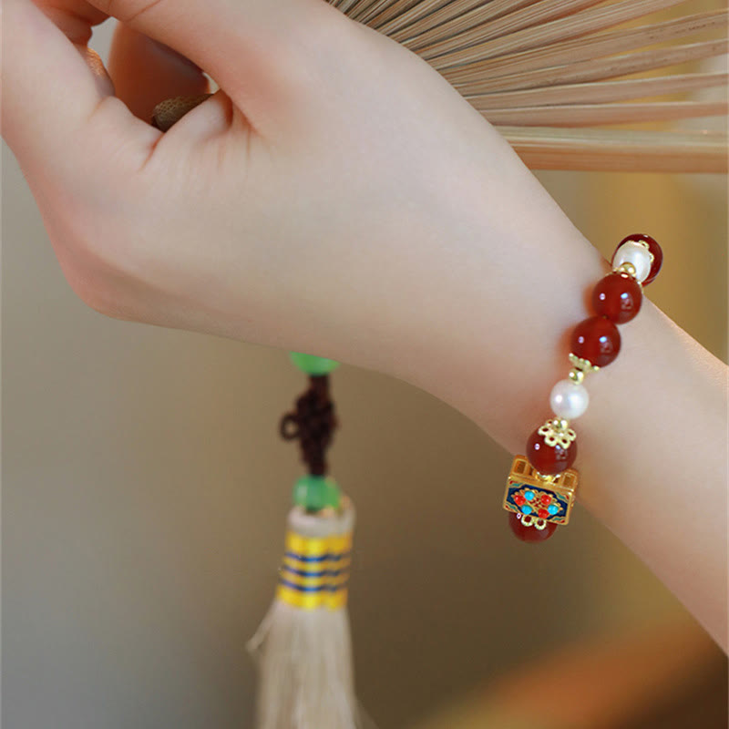 Nimara Ritual Red Agate Pearl Confidence Self-acceptance Bracelet