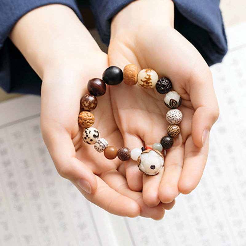 Nimara Ritual Bodhi Seed Lotus Wisdom Peace Wrist Mala Bracelet