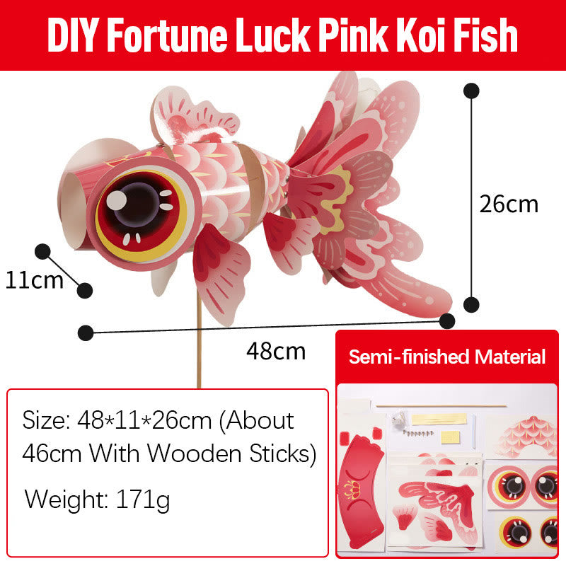 Nimara Ritual DIY Fortune Luck Koi Fish Paper Lantern Lamp Mid-Autumn Festival Child Kids Lantern Decoration