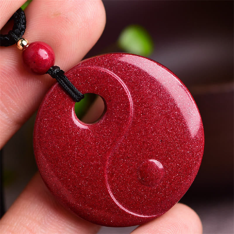Nimara Ritual Laughing Buddha Yin Yang Chinese Zodiac Gourd Natural Cinnabar Blessing Necklace Pendant
