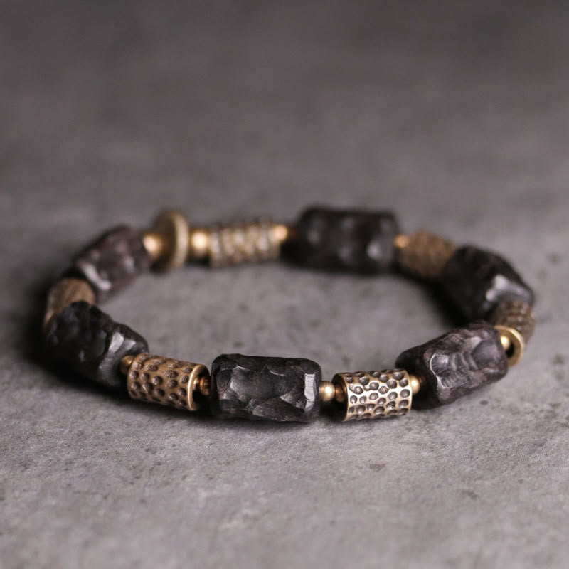 Nimara Ritual Tibetan Ebony Wood Copper Calm Peace Bracelet