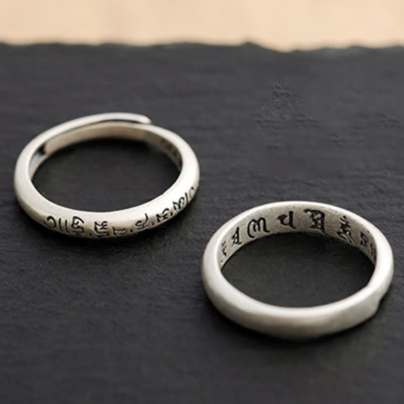 Nimara Ritual 990 Sterling Silver Six True Words Om Mani Padme Hum Love Peace Ring