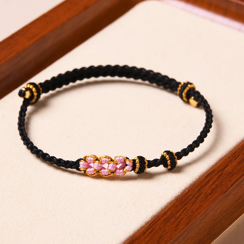 Nimara Ritual Handmade Peach Blossom Protection Braided Rope Bracelet