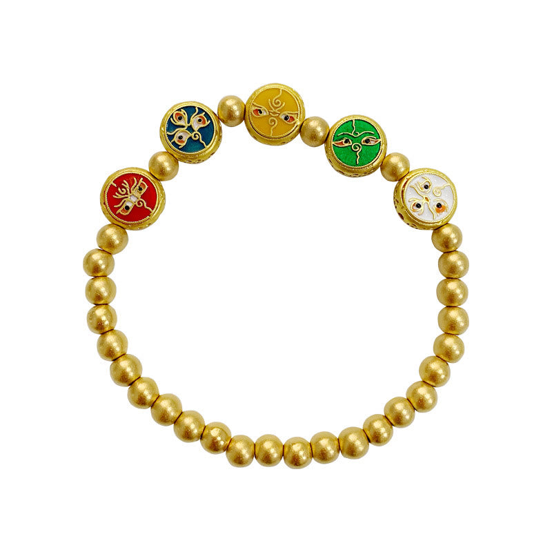 Nimara Ritual Tibetan Five God Of Wealth Copper Beads Luck Bracelet