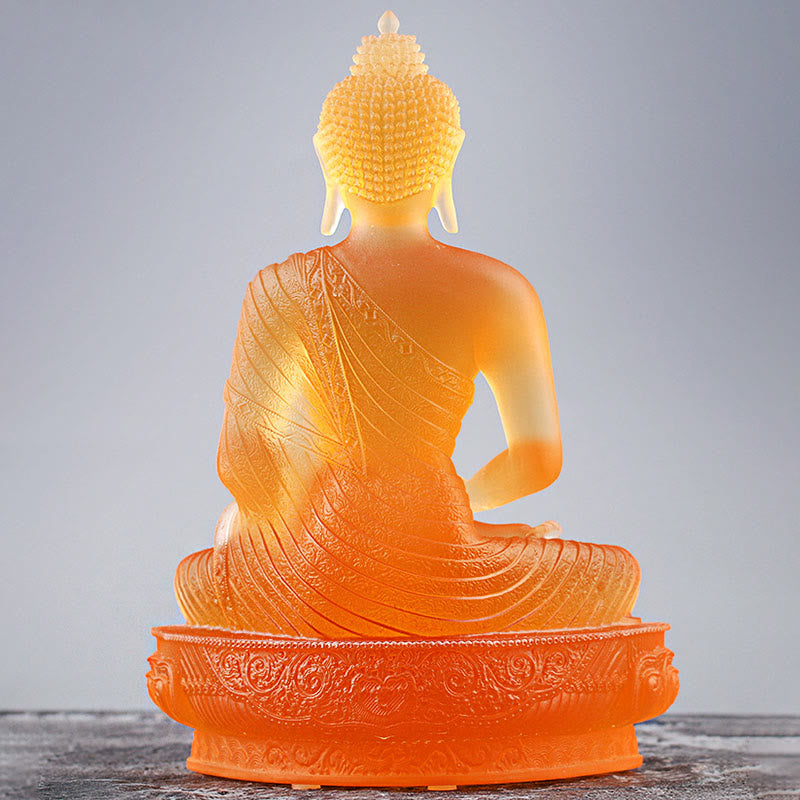 Nimara Ritual Buddha Handmade Figurine Liuli Art Piece Serenity Statue Home Offering Decoration