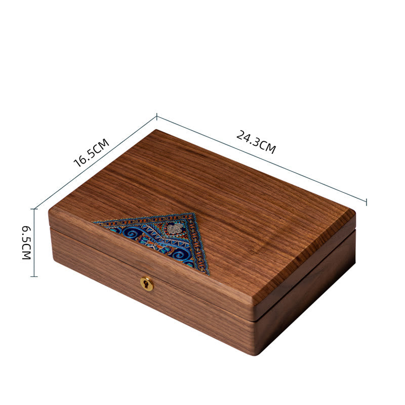 Nimara Ritual Vintage Handmade Black Walnut Wood Jewelry Storage Box Wooden Gift Box