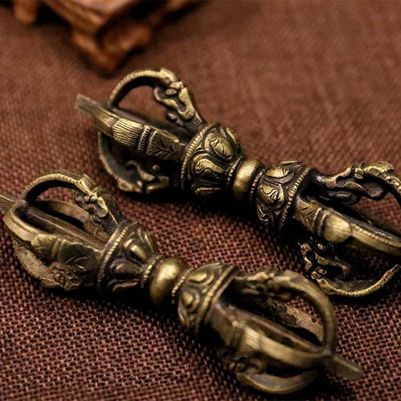 Nimara Ritual Handmade Nepal Five Prong Three Prong Vajra Dorje Strength Copper Decoration