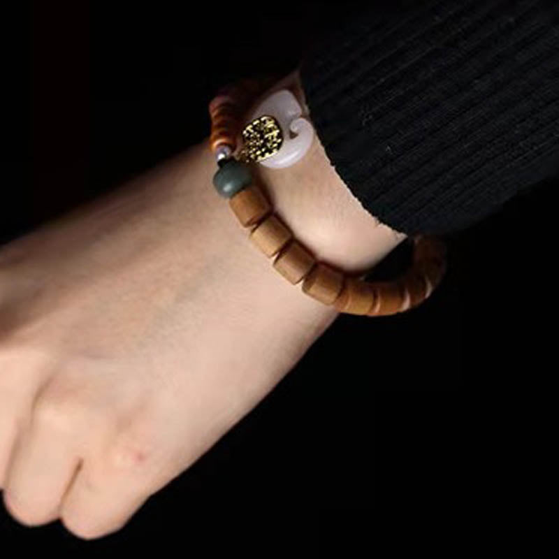 Nimara Ritual Sandalwood Jade Elephant Protection Bracelet
