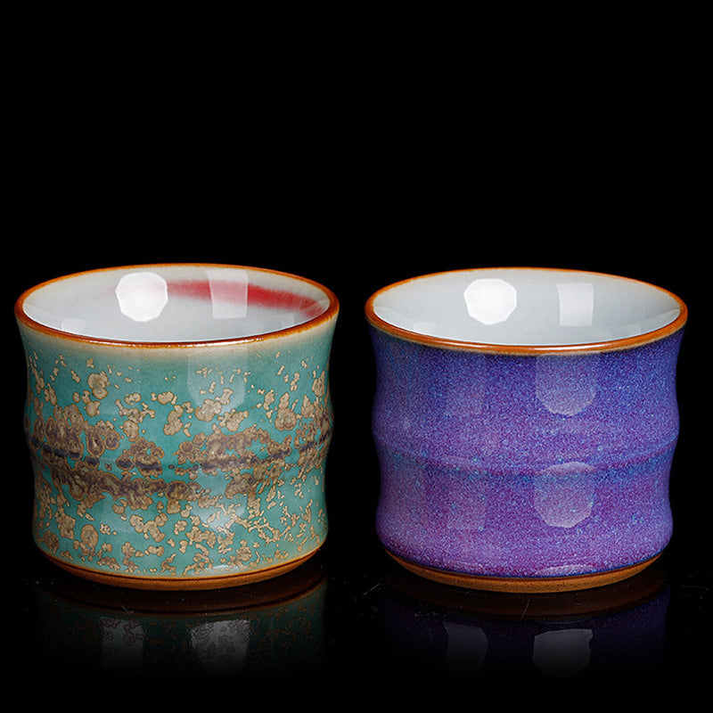 Nimara Ritual Kiln Change Ceramic Bamboo Design Teacup Kung Fu Tea Cup