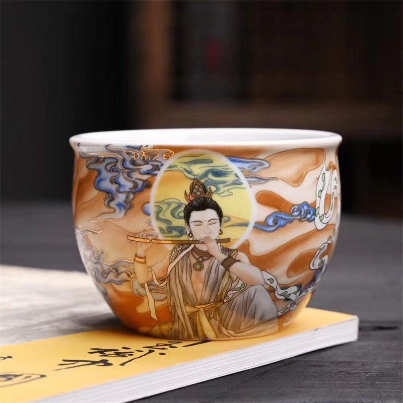 Nimara Ritual Dunhuang Color Flying Apsaras Teacup Kung Fu Tea Cup