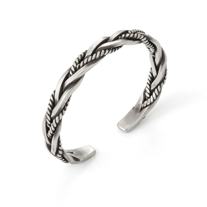 Balance Energy Retro Twisted Design Cuff Bracelet Bangle