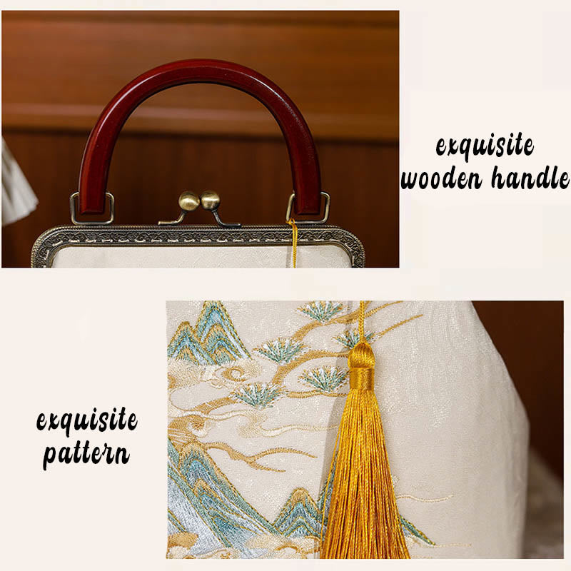 Nimara Ritual Landscape Painting Jacquard Handbag Crossbody Bag