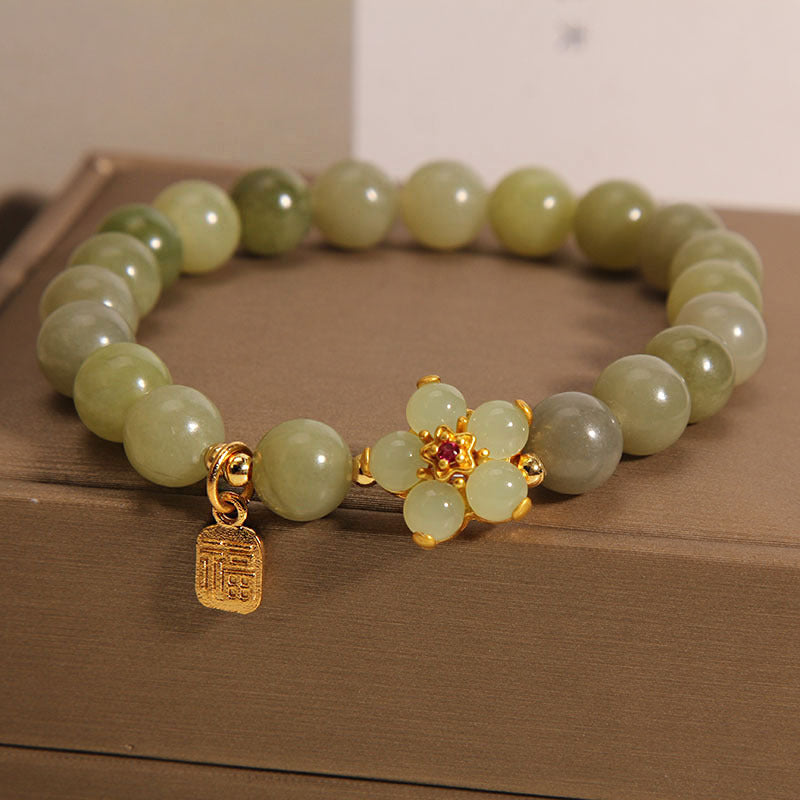 Success Jade Flower Fu Lucky Bracelet